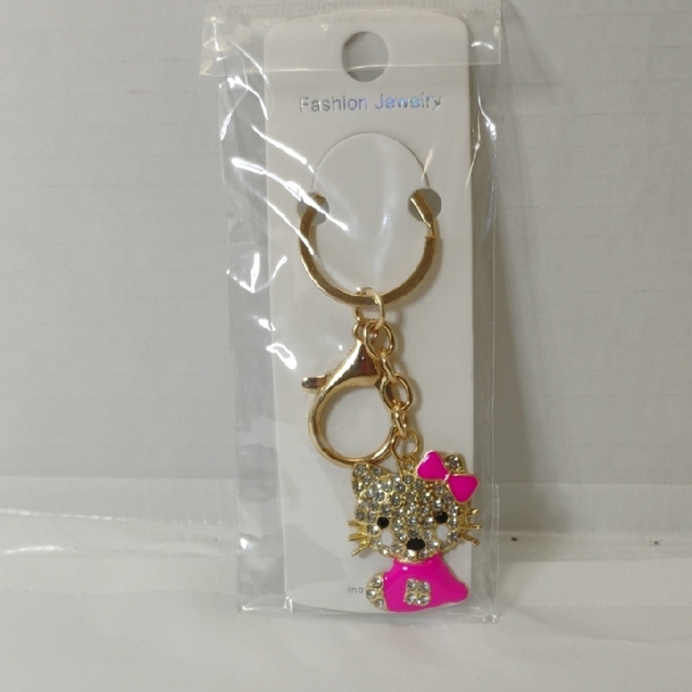 Fashion Jewelry Pink and Gold Floral Key Holder